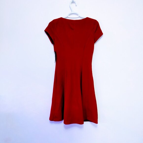 NWT Chaps Red Fit & Flare Dress – Textured Fabric - Picture 3 of 4